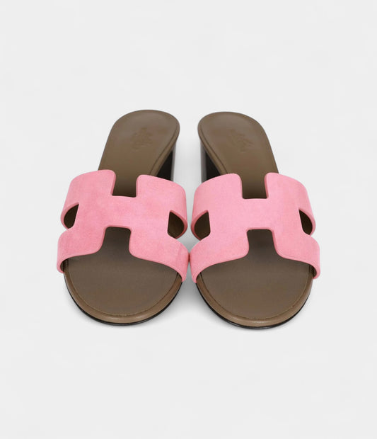 Hermès Oasis Sandals Rose Suede 36.5 EU