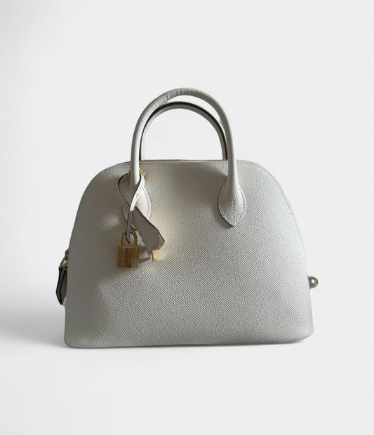 Hermès Bolide 1923 25 Bag in White Epsom Leather – Handmade Luxury Handbag